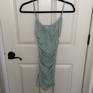 Sage Green Ruched Princess Polly Dress